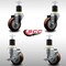 Service Caster 3.5'' SS Maroon Poly Wheel Swivel 1-7/8'' Expanding Stem Caster Set 2 Brakes, 4PK SCC-SSEX20S3514-PPUB-MRN-2-TLB-2-178 - alternate 2